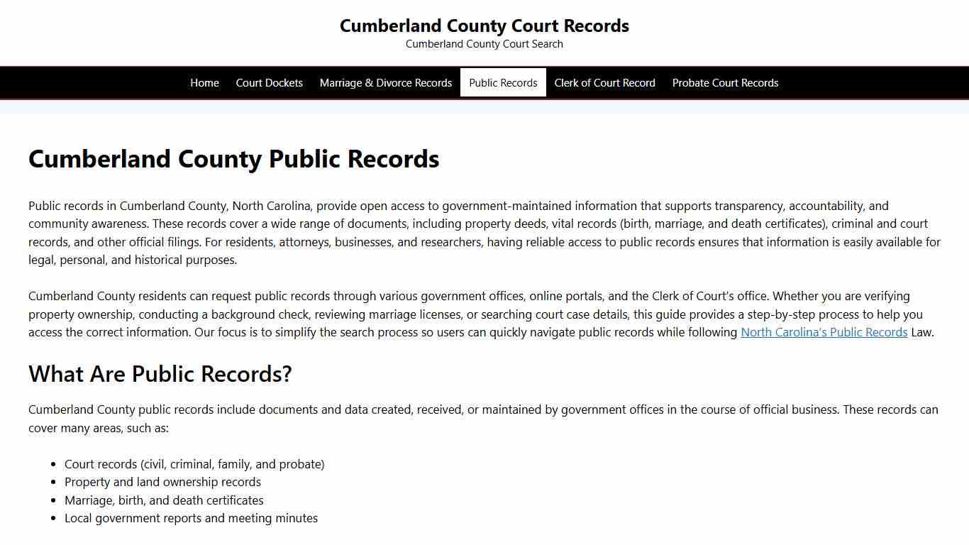 Cumberland County Public Records
